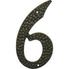 Hy-Ko 3-1/2 In. Black Hammered House Number Six Image 1