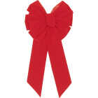 Holiday Trims 11-Loop 14 In. W. x 28 In. L. Red Velvet Christmas Bow Image 1